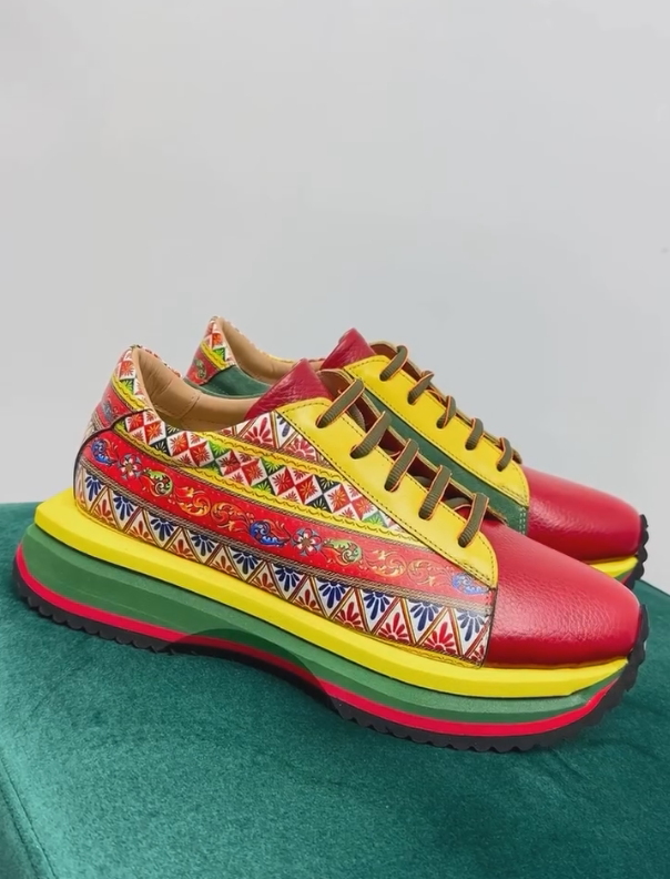 Colorful retro soft-soled sneakers