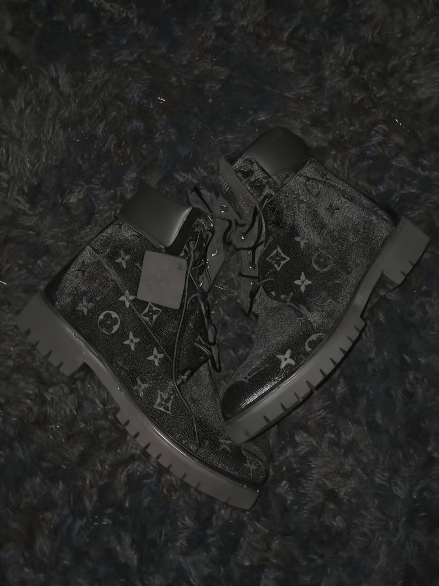 Black velvet fleece-lined casual ankle boots