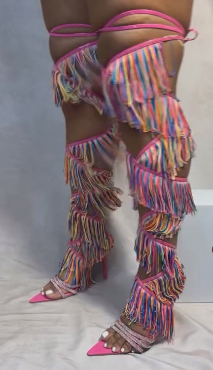 tassel high-heeled lace-up shoes