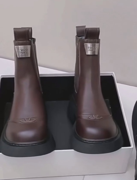 Casual lace-up short leather boots