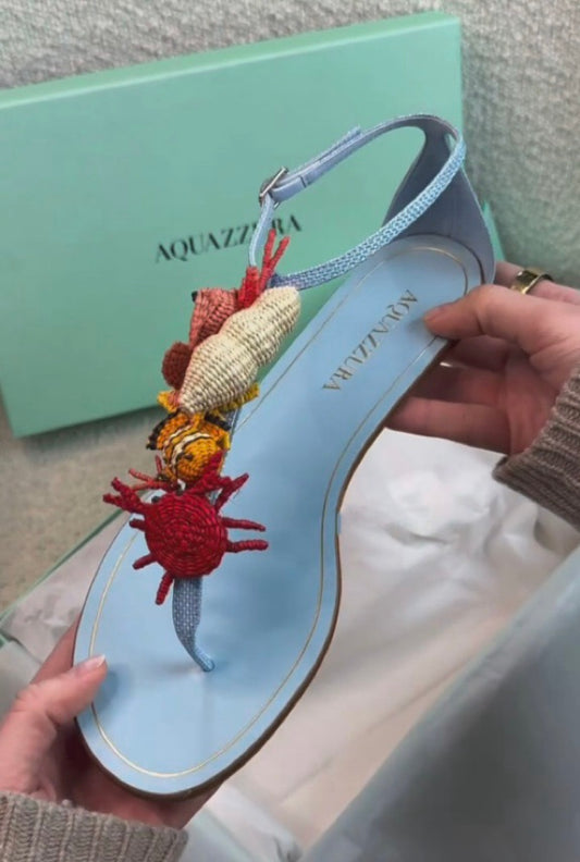 Beach crab fish conch sandals