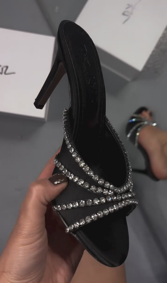 Diamond-encrusted soft-soled high heels