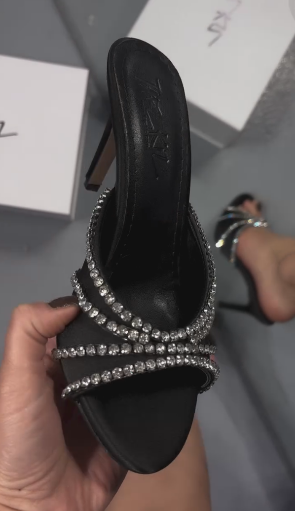 Diamond-encrusted soft-soled high heels