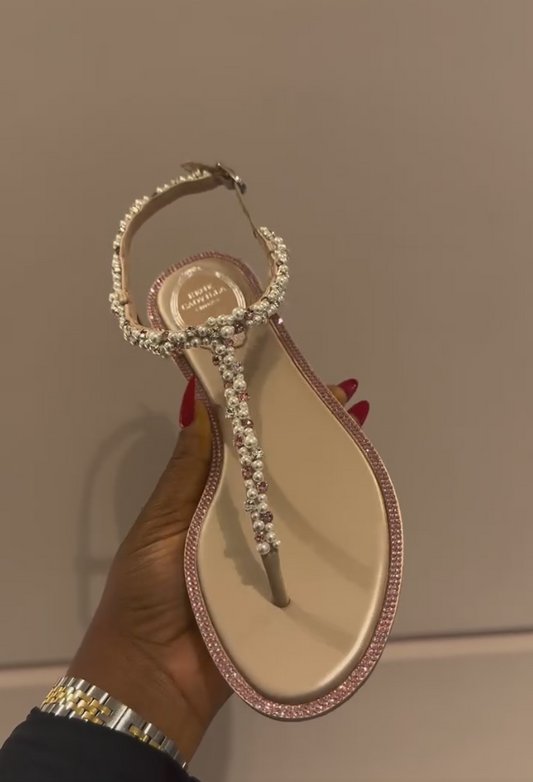 Pearl Shell Chain Sandals