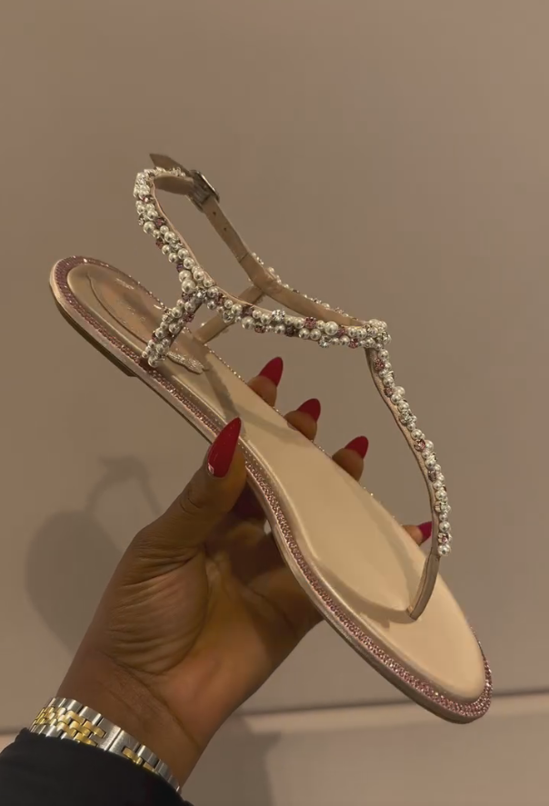 Pearl Shell Chain Sandals