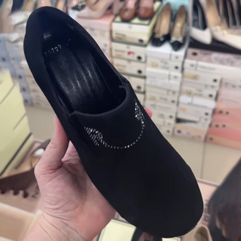 Rhinestone Sparkle Platform Round Toe Shoes