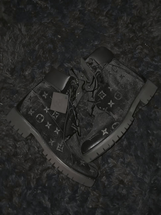 Black velvet fleece-lined casual ankle boots