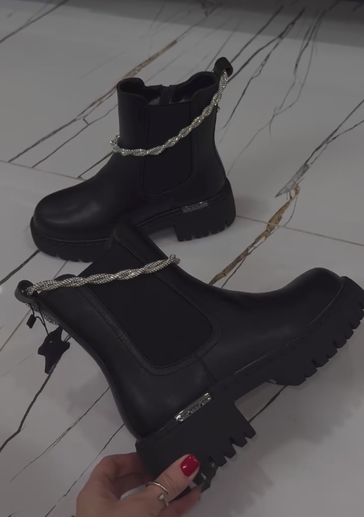 Silver sequined Italian leather ankle boots