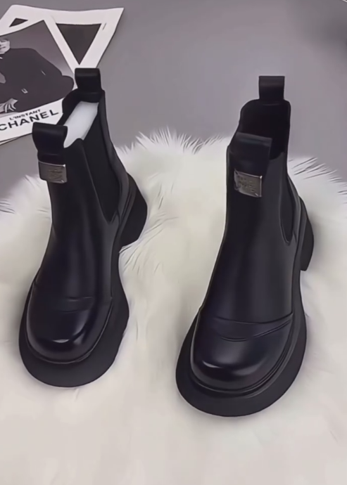 Casual lace-up short leather boots