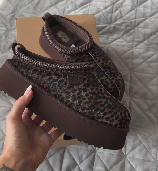 Leopard print woven hand-padded cotton boots