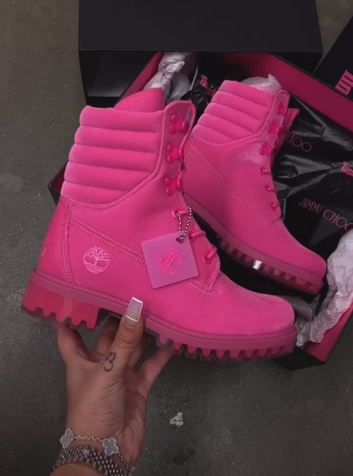 Pink suede fleece-lined warm casual leather boots