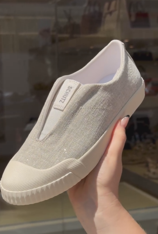 Glittery Casual Silver Canvas Shoes