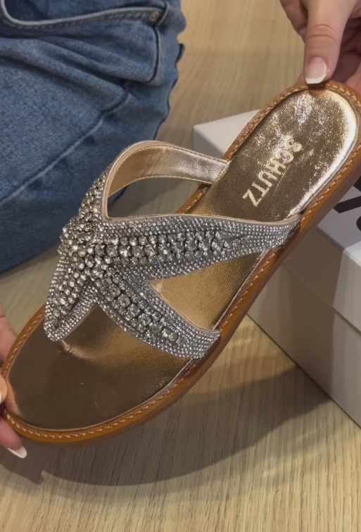 Starfish Diamond Gold Sandals
