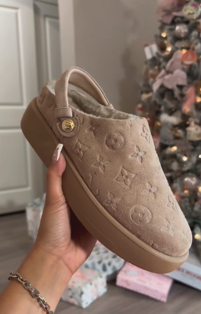 Khaki printed velvet soft ankle boots