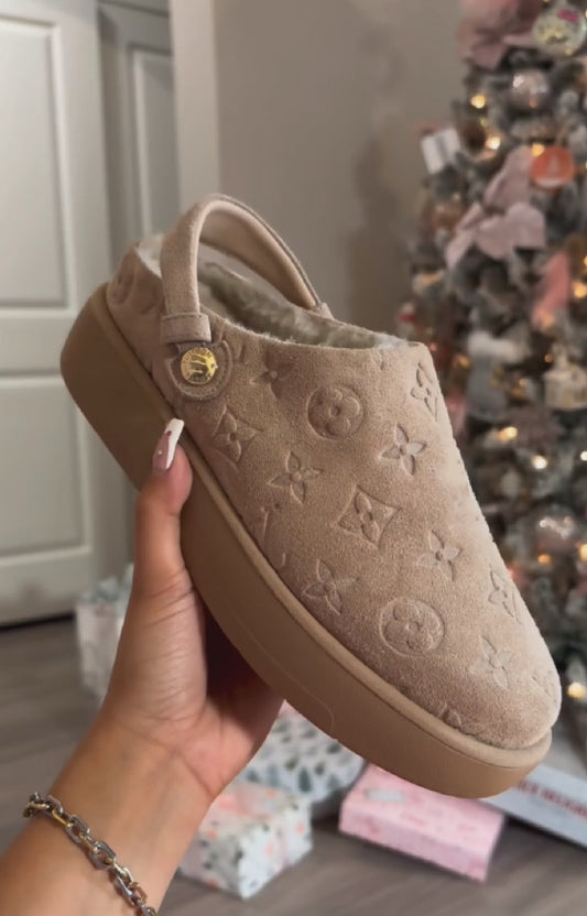 Khaki printed velvet soft ankle boots